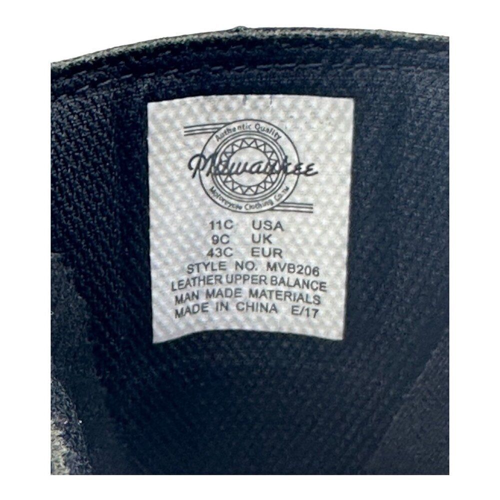 Milwaukee Motorcycle Boots Womens 11 Black Good Leather Front Zip MVB206 - Picture 4 of 16